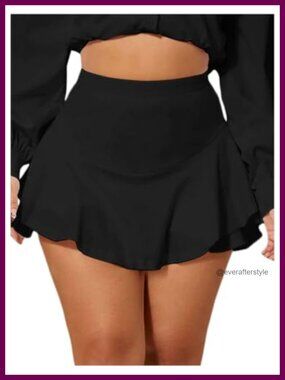 Women's Tennis Ruffle Mini Skirt High Waisted Flared A-Line Athletic Skirt